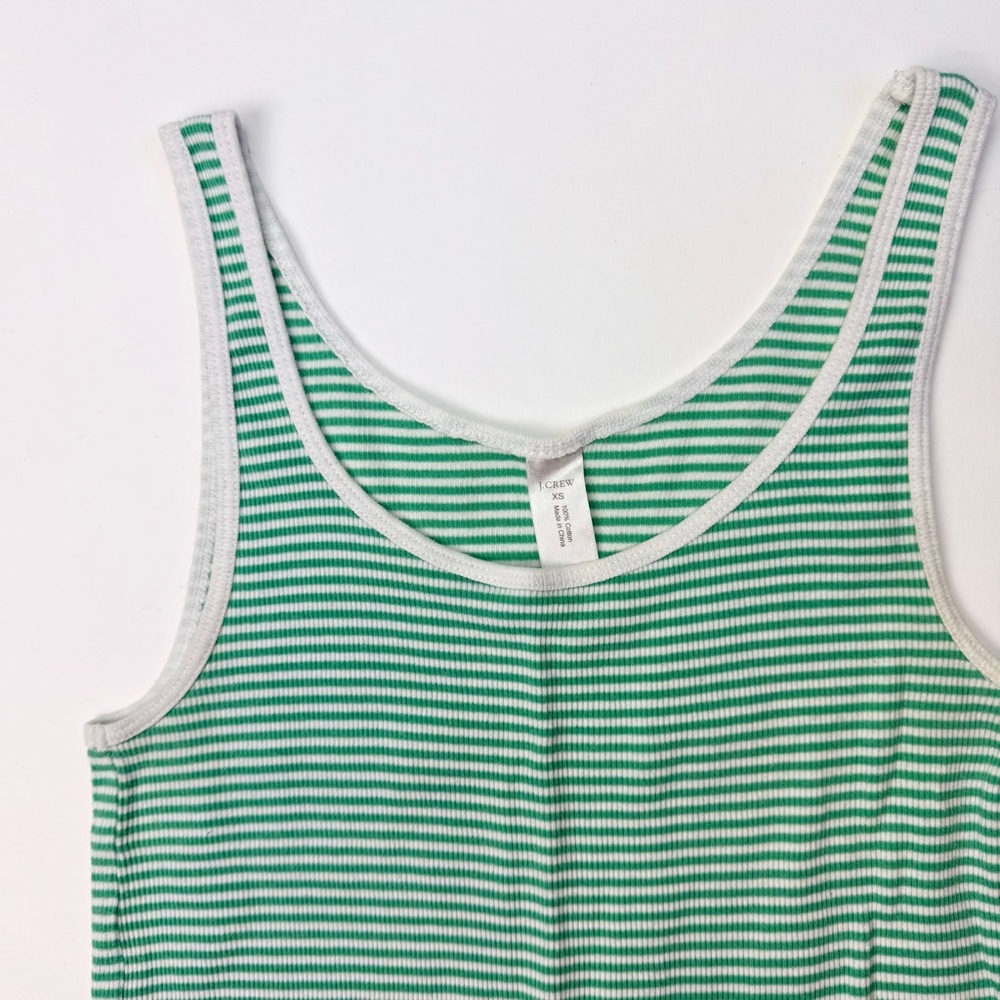 J. CREW green striped tank top